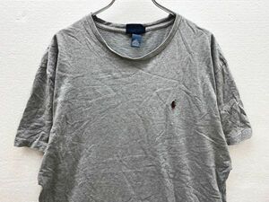 00's ポロラルフローレン クルーネック コットン 半袖Tシャツ 霜降りグレー 灰　(M) 00年代 旧タグ POLO