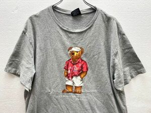 00's ポロラルフローレン ポロベア クルーネック 半袖 Ｔシャツ 灰 (Ｍ) 霜降りグレー POLO RALPH LAUREN