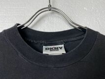 90's USA製 ダナキャラン DKNY JEANS NYC ビッグロゴ Tシャツ 黒 (ONE SIZE) ブラック 90年代 アメリカ製 旧タグ オールド_画像4