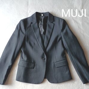 【120】無印良品 ◆洗えるマシンウォッシャブルジャケット(ブラック)