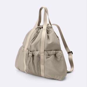 新品 GU ジーユー ナイロン2WAYトートバッグ 32 BEIGE ベージュ