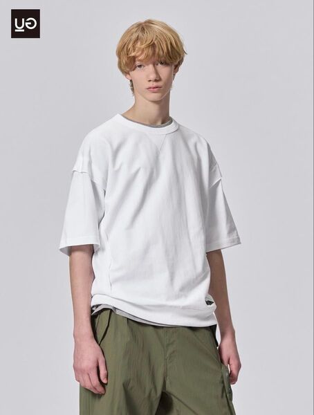 新品 GU UG ジーユー UNDERCOVER アンダーカバー スウェT(5分袖) 00 WHITE ホワイト Lサイズ
