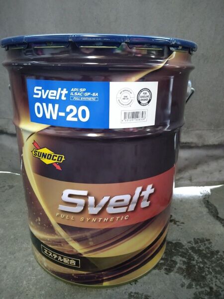 SUNOCO SVELT スノコ スベルト スヴェルト SP GF-6A 0w20 20L エステル配合 合成油 国内正規品