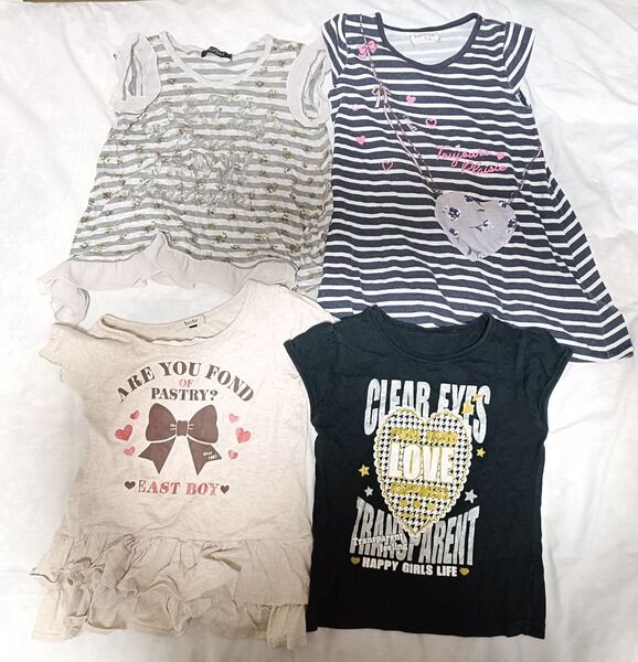 110サイズ 120サイズ ワンピース Tシャツ チュニック 4点セット 女児 女の子 キッズ まとめ売り