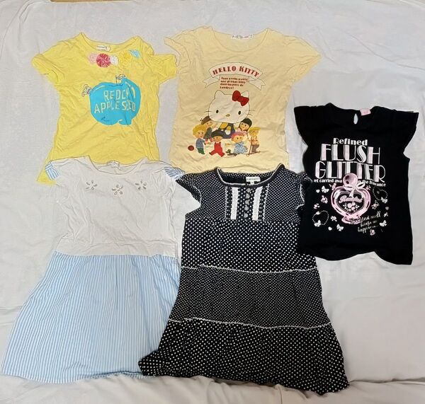 120サイズ Tシャツ ワンピース 5点セット 女児 女の子 キッズ まとめ売り