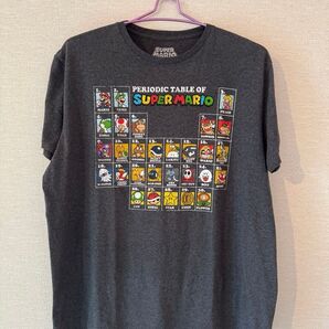 【USED★古着】★スーパーマリオ SUPER MARIO Lサイズ 元素記号 任天堂 ゲーム ルイージ キャラ 公式 Tシャツ