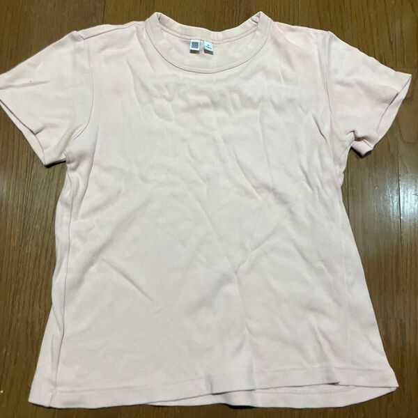 ユニクロ クルーネックTシャツ ピンク