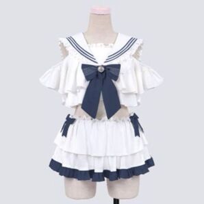 To Alice セーラーフリルビキニ 水着 ネイビー Mサイズ