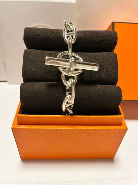 《新品》HERMES エルメス シェーヌダンクル GM17コマ チェーンブレスレット シルバー