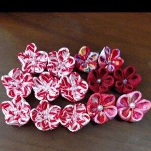 つまみ細工パーツ10 ハンドメイド 成人式 つまみ細工髪飾り 卒業式着物 七五三髪飾り お正月 謝恩会