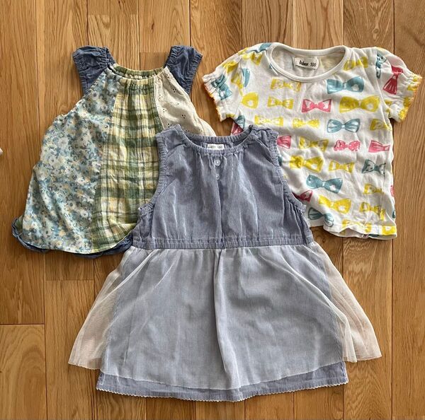 キムラタン ワンピース チュニック Tシャツ 3点 100サイズ 女の子 子ども トップス
