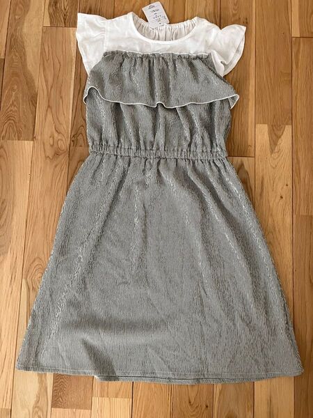 新品未使用 160サイズ ワンピース 女の子 キッズ 半袖