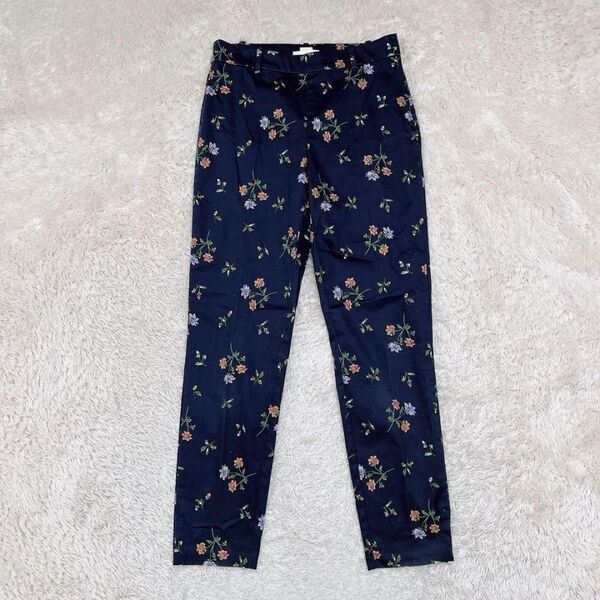 u583.エイチアンドエム H&M 花柄 テーパードパンツ ストレッチ 165cm 定番 おしゃれ