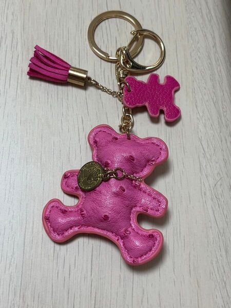 ミニタッセル付き ベアチャーム くま キーホルダー.