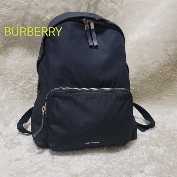 BURBERRY バーバリー リュックサック バックパック レザー×ナイロン A4可 ブラック 通勤 通学 マザーズバッグバッグ