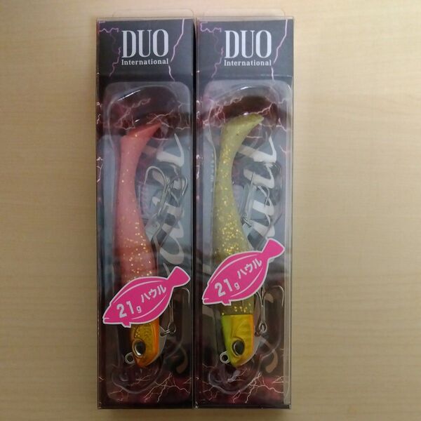 (2個未使用)DUO (デュオ) ワーム ビーチウォーカー ハウル 21g ヒラメゴールドとピンクゴールド