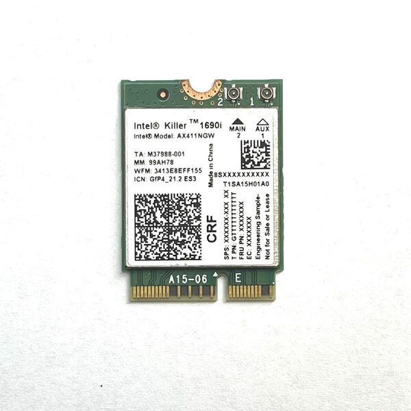 【希少品】ゲーマー向けWi-Fi6E 1690i無線LANカード AX411NGW 最高速~3.0 Gbps BT5.3