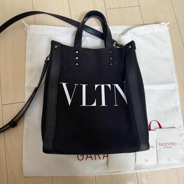 VALENTINO ヴァレンティノ ガラヴァーニ 2way エコラボ キャンバス トートバッグ