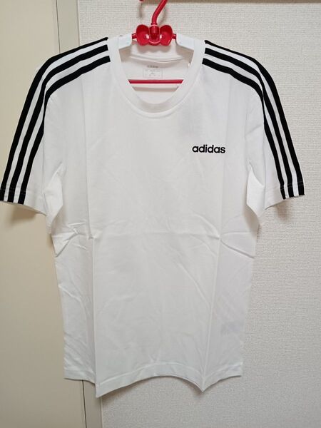 adidas Tシャツ 3本ライン ホワイト 新品未使用メンズLサイズ