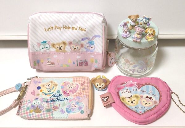 ★ダッフィーフレンズ★ポーチ&パスケース&瓶&指輪他☆5点SETまとめ売り