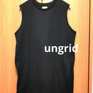 ungrid 袖カットオフ加工 タンクトップ ブラック