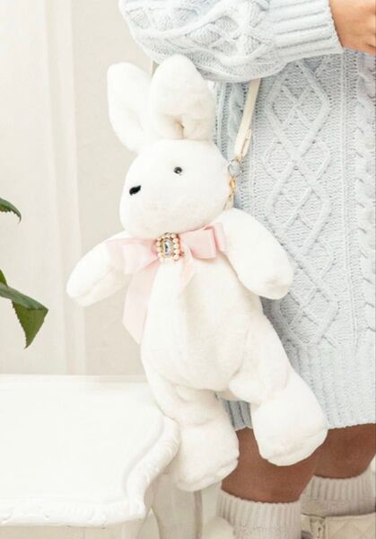 【開封済み未使用】メゾピアノ ナルミヤ・インターナショナル ぬいぐるみ ショルダーバッグ うさぎ