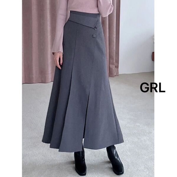 【GRL】スリットプリーツロングスカート