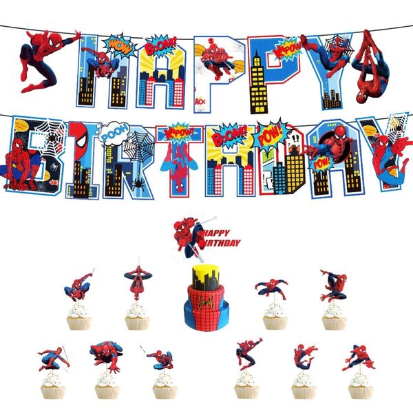 スパイダーマン 誕生日パーティーセット バースデー飾り付けセット 子供記念日