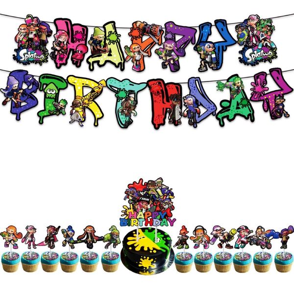 スプラトゥーン 3 誕生日パーティーセット バースデー飾り付けセット 子供記念日
