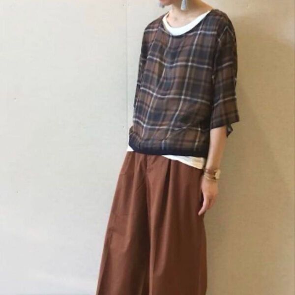 新品 niko and… ニコアンド シアーチェックTEE Tシャツ トップス