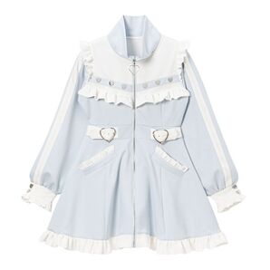 フリルたっぷりメイドジャージワンピース3L ミニ丈 ショートパンツ レッグウォーマーセット 3L