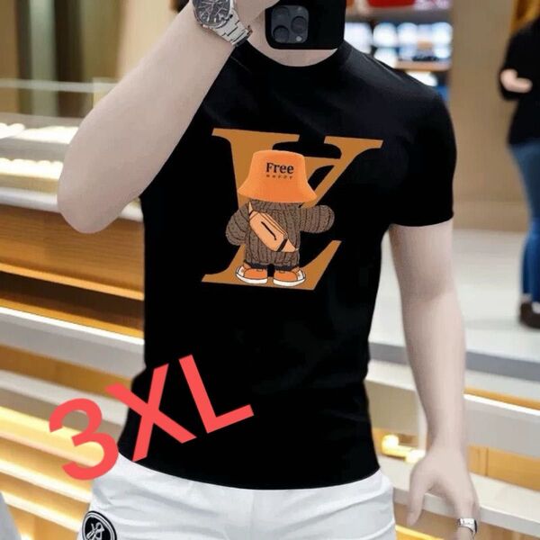 Tシャツ 半袖Tシャツ 黒 3XL