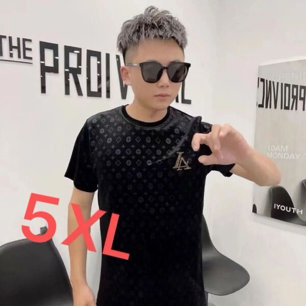 Tシャツ 半袖Tシャツ 黒 5XL