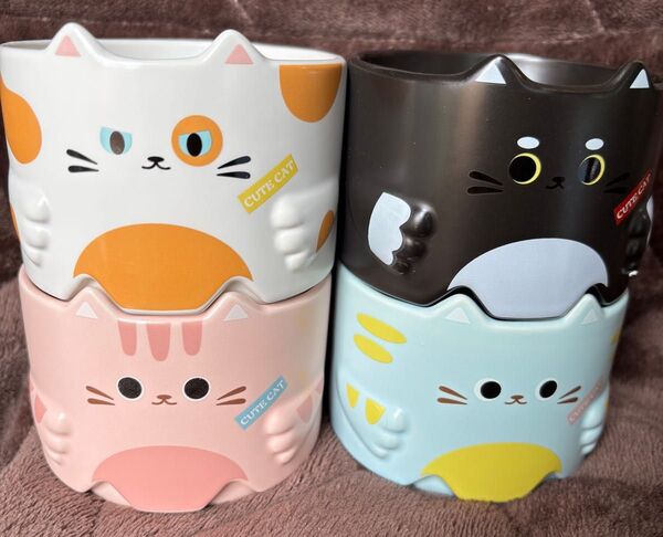 4個セット 猫型 マグカップ コップ