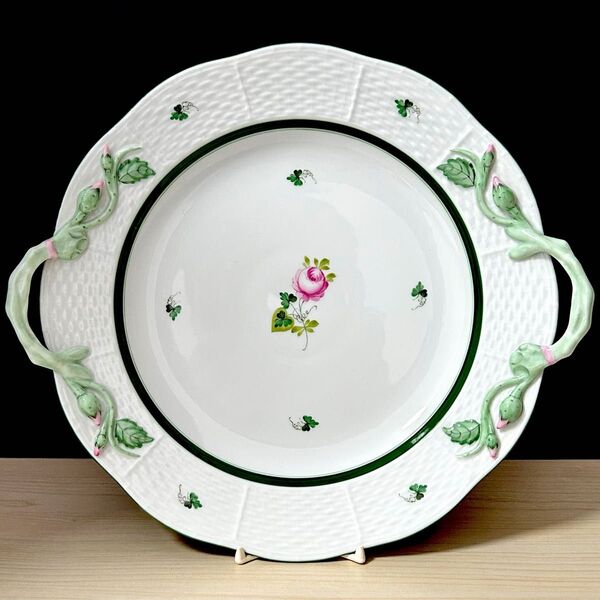 ※未使用保管品 美品 HEREND ヘレンド ケーキプラター ウィーンの薔薇