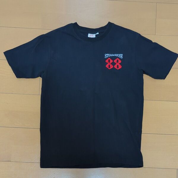 88ステーキハウス Tシャツ 黒 刺繍ロゴ 160size