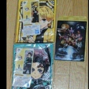 値下! 鬼滅の刃 一番くじ マフラータオル 2種 竈門炭治郎 我妻善逸 メタリックアートパネル 煉獄杏寿郎 魘夢