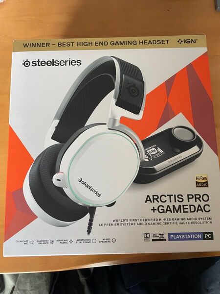 Game Dac付属 SteelSeries ゲーミングヘッドセット Arctis Pro + Game DAC 有線 ホワイト