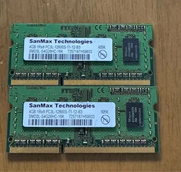 DDR3L 12800S 204pin Mac対応 4GB×2 8GB DDR3 1600 SanMax