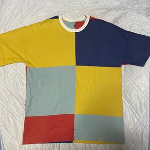 18SS BRU NA BOINNE ブロックL.J.T Lサイズ Tシャツ カラフル クレイジー ブルーナボイン パネル マルチ