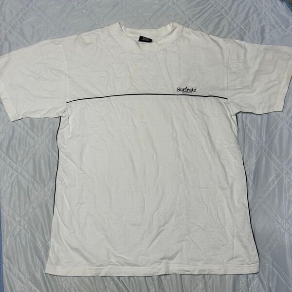 SURFRATZ ラインTシャツ White L ホワイト 白 半袖 古着 ヴィンテージ サーフィン メンズ BIRDWELL