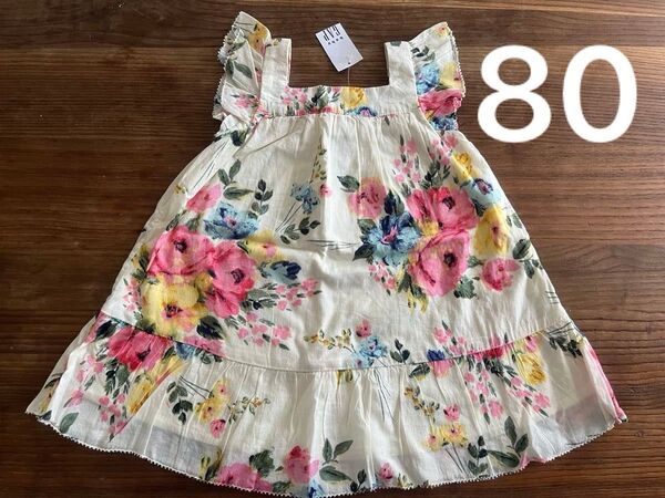 【新品タグ付】Baby gap 花柄 フリル ワンピース 80