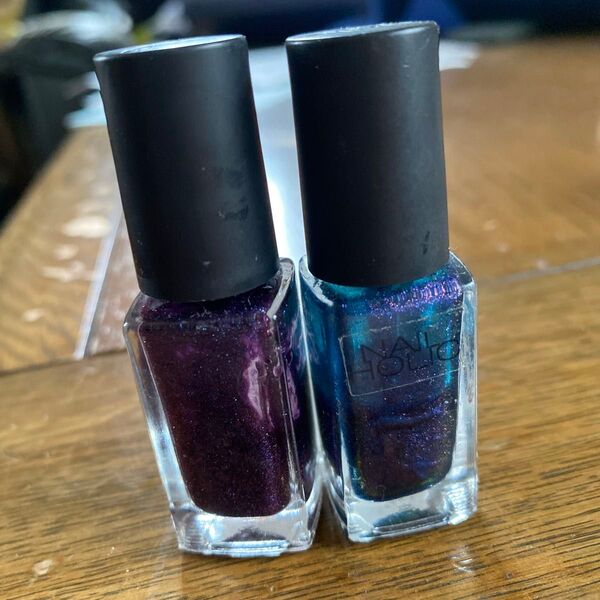 NAIL HOLIC ネイルカラー 2個セット パープル ブルー ラメ