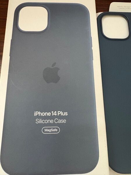 未使用 Apple Apple アップル 純正 ☆ iPhone 14 Plus シリコンケース ストームブルー