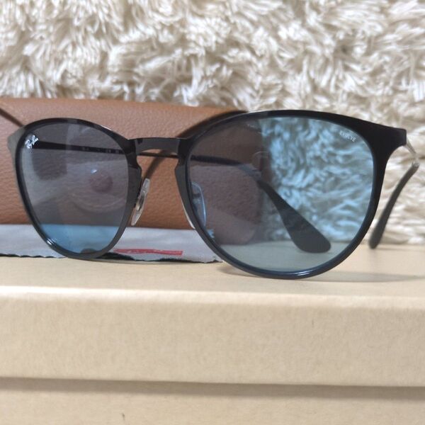 付属品完備 Ray-Ban レイバン RB3539 ERIKA エリカ 002/Q2 サングラス ブラック 黒 ブルー 青