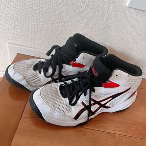asics バスケットボールシューズ 23cm ホワイト/レッド/ブラック バッシュ 部活