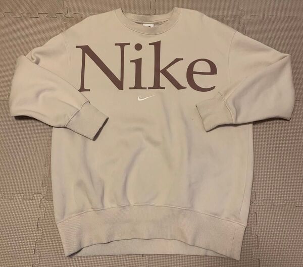NIKE 裏起毛トレーナー ベージュ Mサイズ