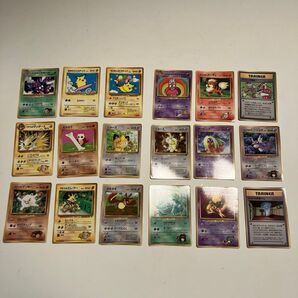 超希少品!ポケモンカード 旧裏面 ハマちゃんのヤドキング+なみのりピカチュウやそらをとぶピカチュウ、ニャース等、合計18枚 ポケカ