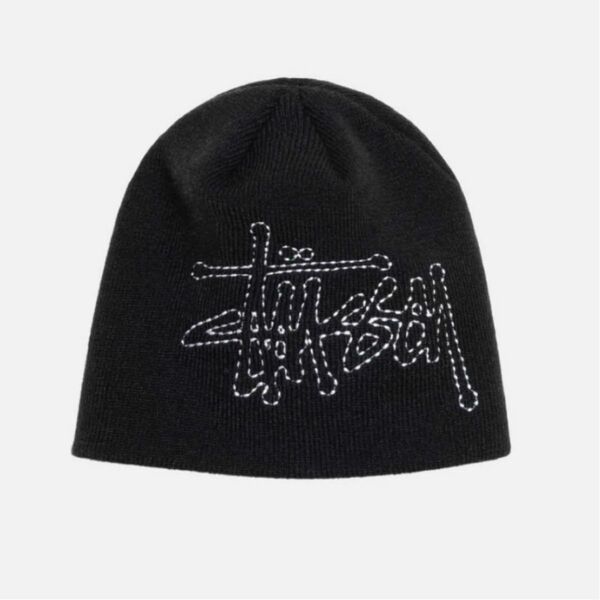 Stussy Stitch Basic Logo Skullcap BLACK ブラック