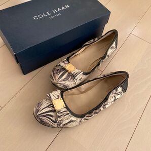 COLE HAAN コールハーン 本革 フラットシューズ 25.5 黒 クッション パンプス